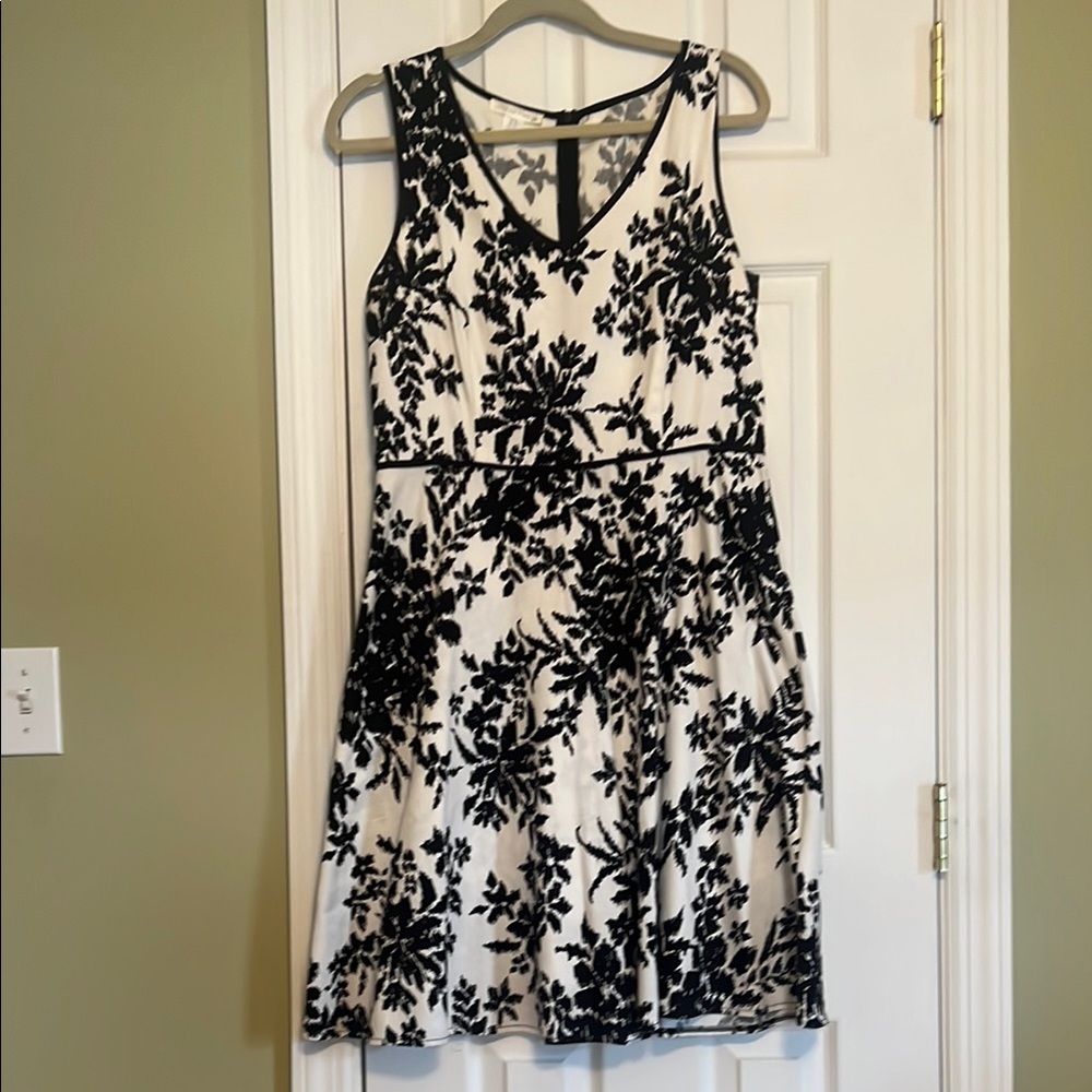 Elegant Black and White Floral Dress